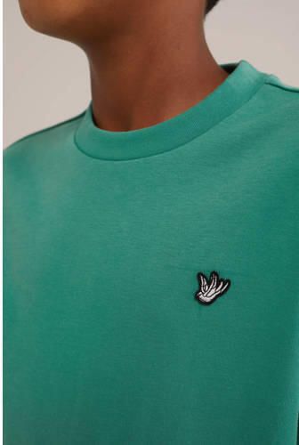 WE Fashion T-shirt Groen Jongens Katoen Ronde hals Effen 134 140 - Foto 2