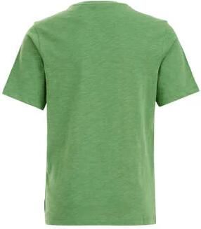 WE Fashion T-shirt groen Jongens Katoen Ronde hals Effen 110 116