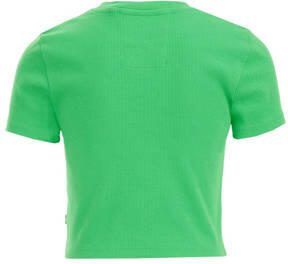 WE Fashion T-shirt groen Meisjes Katoen Ronde hals Effen 146 152 - Foto 3