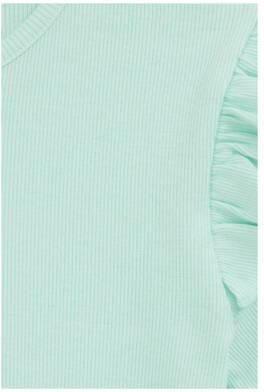 WE Fashion T-shirt Groen Meisjes Stretchkatoen Ronde hals Effen 170 176