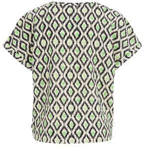 WE Fashion T-shirt met all over print groen beige zwart Meisjes Polyester Ronde hals 134 140 - Foto 3