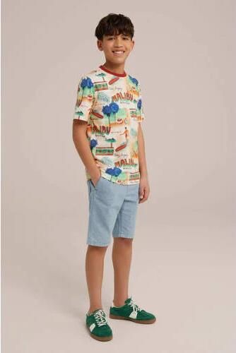 WE Fashion T-shirt met all over print multi Jongens Katoen Ronde hals All over print 122 128 - Foto 3