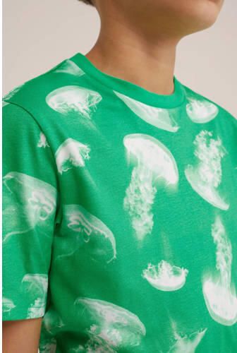 WE Fashion T-shirt met all over print multi Jongens Katoen Ronde hals All over print 134 140 - Foto 2