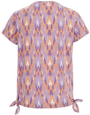 WE Fashion T-shirt met all over print paars Meisjes Viscose Ronde hals 110 116