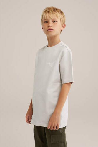 WE Fashion T-shirt met printopdruk beige Jongens Katoen Ronde hals Printopdruk 158 164 - Foto 3