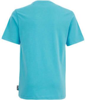 WE Fashion T-shirt met printopdruk brisk blue Blauw Jongens Katoen Ronde hals 110 116