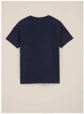 WE Fashion T-shirt met printopdruk donkerblauw Jongens Katoen Ronde hals 122 128 - Foto 3
