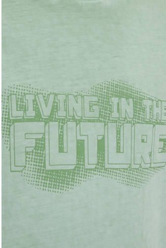 WE Fashion T-shirt met printopdruk ivy green Groen Jongens Katoen Ronde hals 122 128 - Foto 2