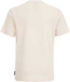 WE Fashion T-shirt met printopdruk oatmeal Beige Jongens Katoen Ronde hals 110 116