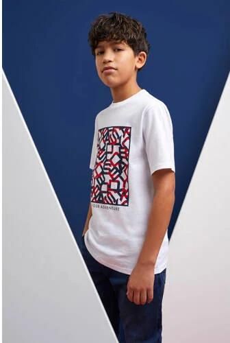 WE Fashion T-shirt met printopdruk wit Jongens Katoen Ronde hals Printopdruk 110 116