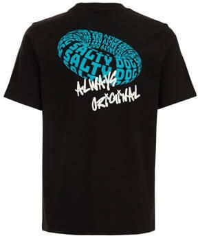 WE Fashion T-shirt met printopdruk zwart Jongens Katoen Ronde hals Printopdruk 110 116 - Foto 3