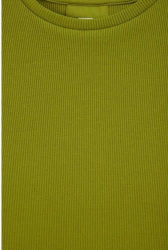 WE Fashion T-shirt met ruches olijfgroen Meisjes Stretchkatoen Ronde hals - Foto 4