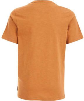 WE Fashion T-shirt oranje Jongens Katoen Ronde hals Effen 110 116