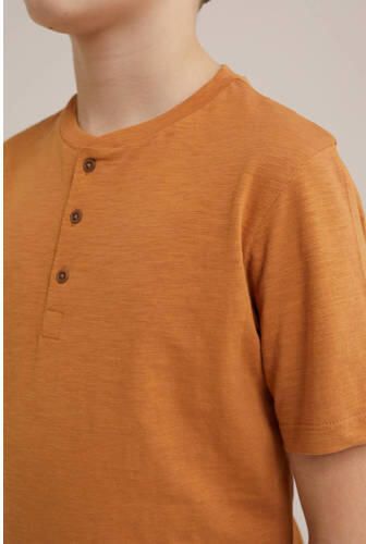 WE Fashion T-shirt oranje Jongens Katoen Ronde hals Effen 110 116 - Foto 2