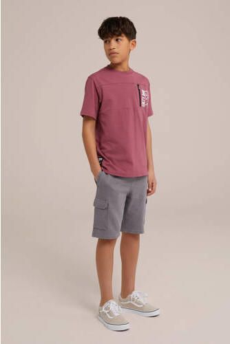 WE Fashion T-shirt Roze Jongens Katoen Ronde hals Effen 122 128 - Foto 3