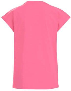 WE Fashion T-shirt roze Meisjes Stretchkatoen Ronde hals Effen 134 140 - Foto 3