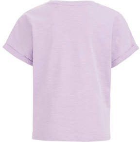 WE Fashion T-shirt slate purple Paars Meisjes Katoen Ronde hals Effen 146 152