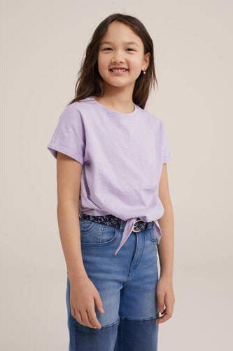 WE Fashion T-shirt slate purple Paars Meisjes Katoen Ronde hals Effen 146 152 - Foto 3