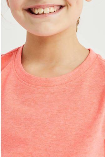 WE Fashion T-shirt van gerecycled polyester roze Effen 158 164 - Foto 3