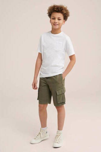 WE Fashion T-shirt wit Jongens Katoen Ronde hals Effen 110 116 - Foto 6
