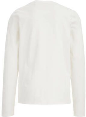 WE Fashion T-shirt wit Meisjes Stretchkatoen Ronde hals Effen 134 140