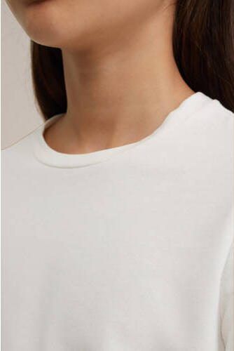 WE Fashion T-shirt wit Meisjes Stretchkatoen Ronde hals Effen 146 152 - Foto 2