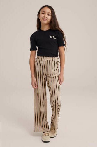 WE Fashion T-shirt zwart Meisjes Stretchkatoen Ronde hals Effen 146 152 - Foto 3