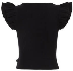 WE Fashion T-shirt zwart Meisjes Stretchkatoen Ronde hals Effen 146 152 - Foto 3
