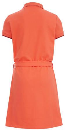 WE Fashion T-shirtjurk oranje Meisjes Katoen Polokraag Effen 110 116