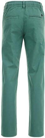 WE Fashion tapered fit broek groen Jongens Katoen Effen 122 - Foto 3