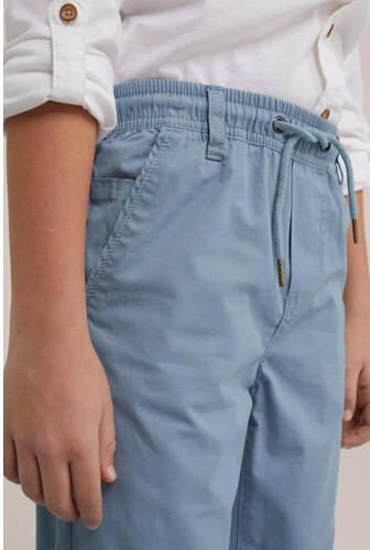 WE Fashion tapered fit broek lichtblauw Jongens Katoen Effen 110