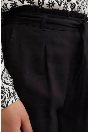 WE Fashion tapered fit broek zwart Meisjes Viscose Effen 128 - Foto 2