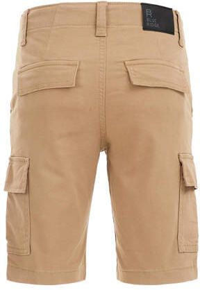 WE Fashion tapered fit cargo short dark wet sand Korte broek Bruin Jongens Katoen 104