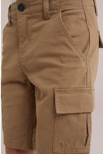WE Fashion tapered fit cargo short dark wet sand Korte broek Bruin Jongens Katoen 104 - Foto 2