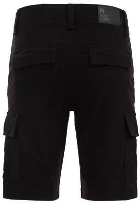 WE Fashion tapered fit cargo short zwart Korte broek Jongens Katoen Effen 104