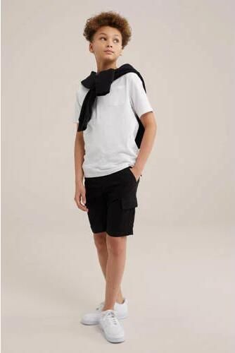WE Fashion tapered fit cargo short zwart Korte broek Jongens Katoen Effen 104 - Foto 3