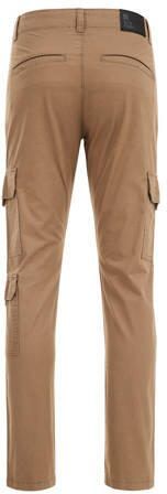 WE Fashion tapered fit cargobroek kaki Groen Jongens Katoen Effen 116 - Foto 1