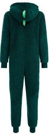 WE Fashion teddy onesie Dino donkergroen groen All over print 110 116 - Foto 2