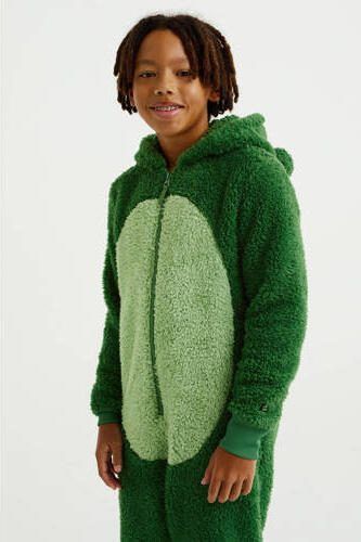 WE Fashion teddy onesie groen Meerkleurig 134 140 - Foto 3