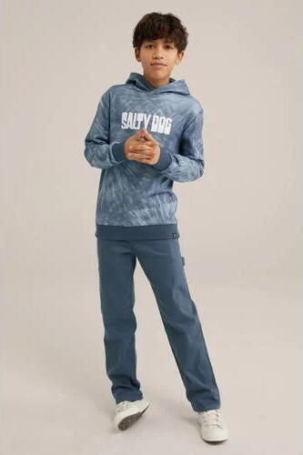 WE Fashion tie-dye hoodie blauw-wit Sweater Tie-dye 134 140