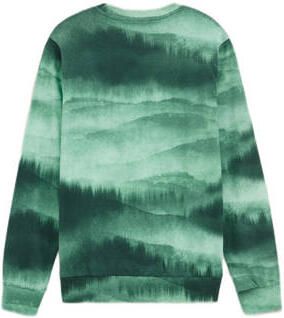 WE Fashion tie-dye longsleeve groen Jongens Katoen Ronde hals Tie-dye 170 176