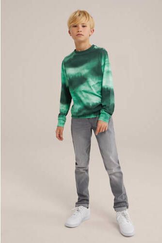 WE Fashion tie-dye longsleeve groen Jongens Katoen Ronde hals Tie-dye 170 176 - Foto 2