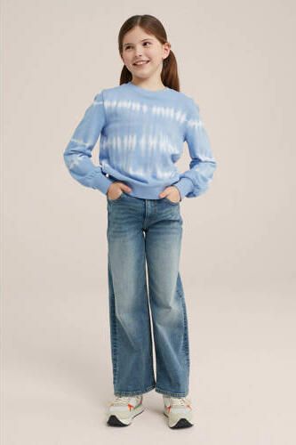 WE Fashion tie-dye sweater lichtblauw wit Tie-dye 110 116