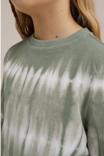WE Fashion tie-dye sweater olijfgroen wit Tie-dye 110 116 - Foto 2