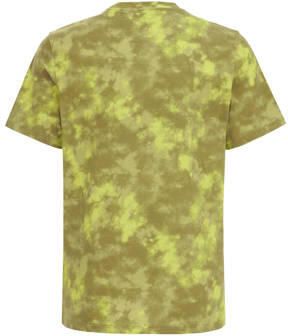WE Fashion tie-dye T-shirt groen Jongens Katoen Ronde hals Tie-dye 110 116