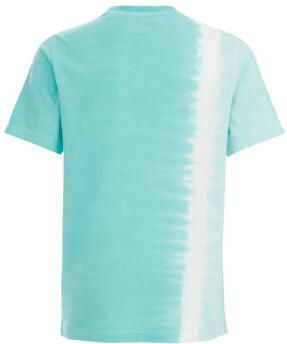 WE Fashion tie-dye T-shirt lichtblauw wit Jongens Katoen Ronde hals Tie-dye 110 116