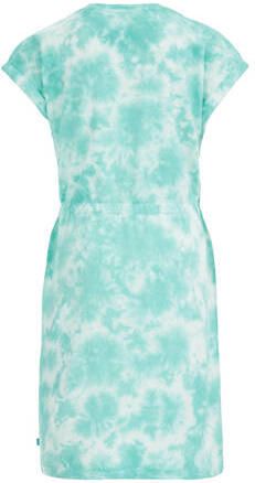 WE Fashion tie-dye T-shirtjurk mintgroen blauw Meisjes Stretchkatoen Ronde hals 110 116