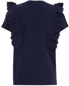 WE Fashion top blue nights Zwart Meisjes Katoen Ronde hals Effen 110 116
