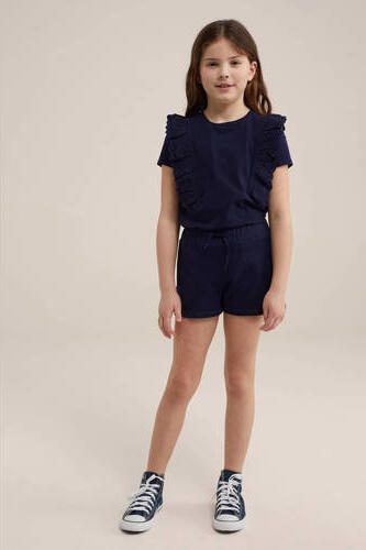 WE Fashion top blue nights Zwart Meisjes Katoen Ronde hals Effen 110 116 - Foto 3