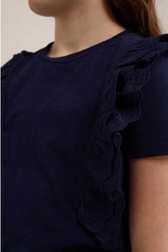 WE Fashion top blue nights Zwart Meisjes Katoen Ronde hals Effen 110 116 - Foto 2